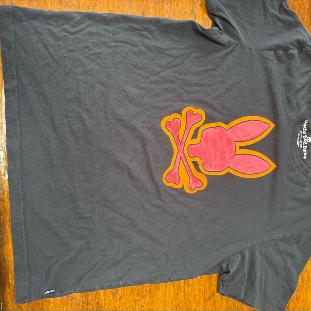 Psycho Bunny Red and Black Short Sleeve Tee with Signature Style